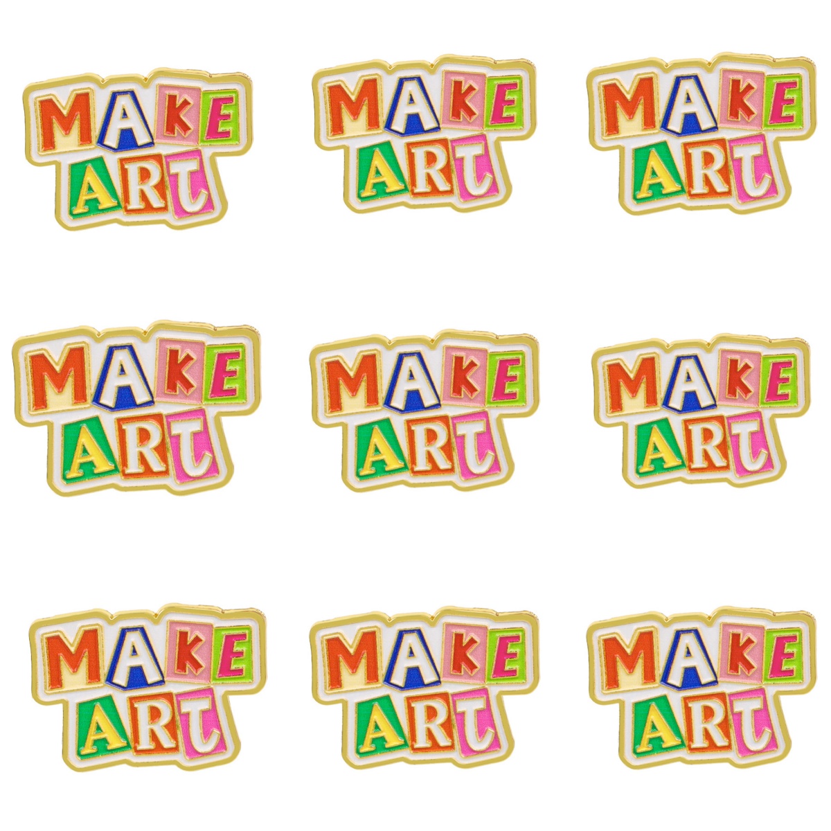 Jewelry Making Quotes - 9pcs MAKE ART Enamel Pin Set