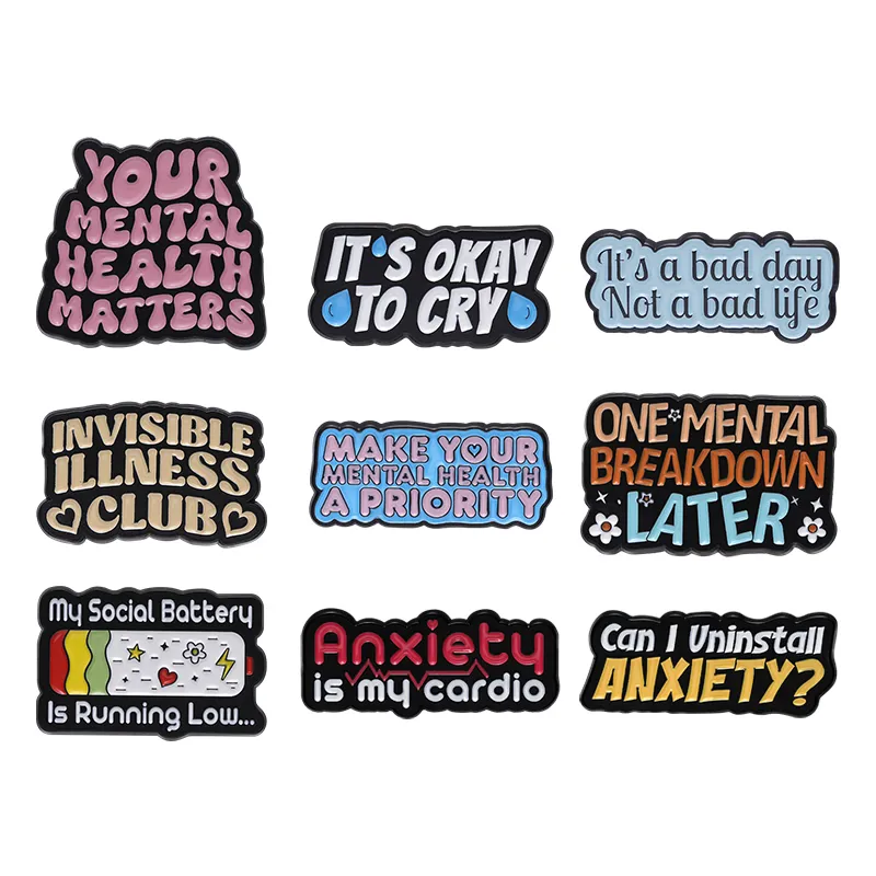 Jewelry Making Quotes - Quote Anxiety Brooch Enamel Pin Badge