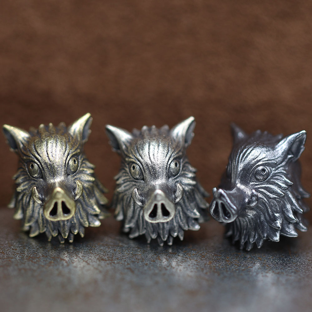 Jewelry Making Hand Tools - Cute Boar Head Brass Knife Beads