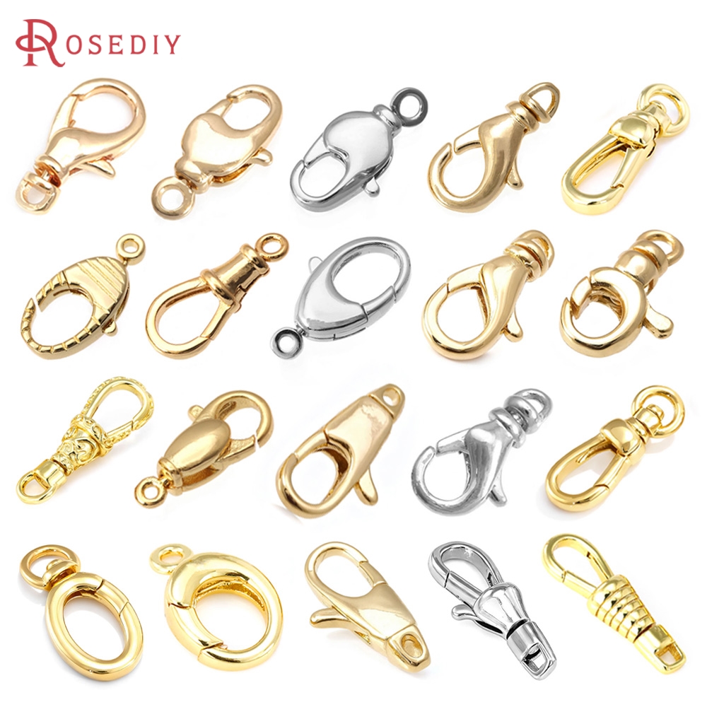 Jewelry Making Kit For Adults - 18K Gold Color Brass Rotatable Lobster