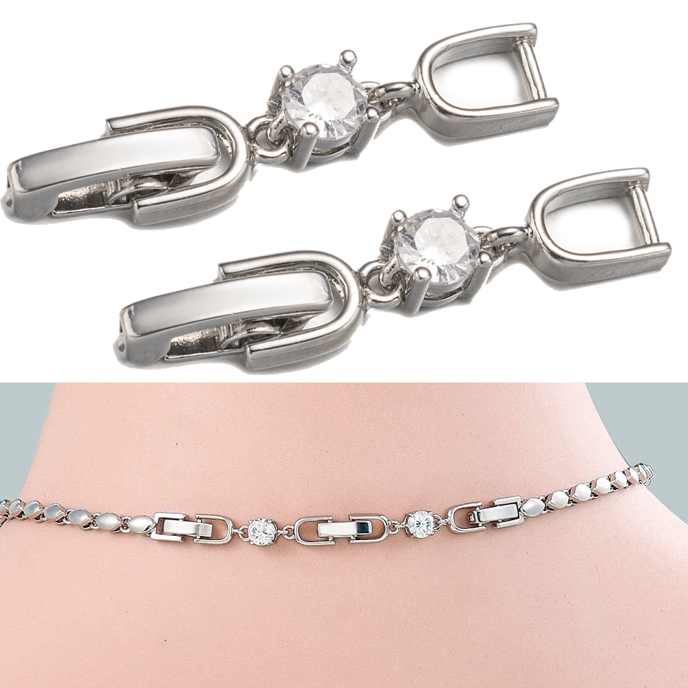 Jewelry Making Kit For Adults - 5pcs White Gold Plated Crystal Rhinestone