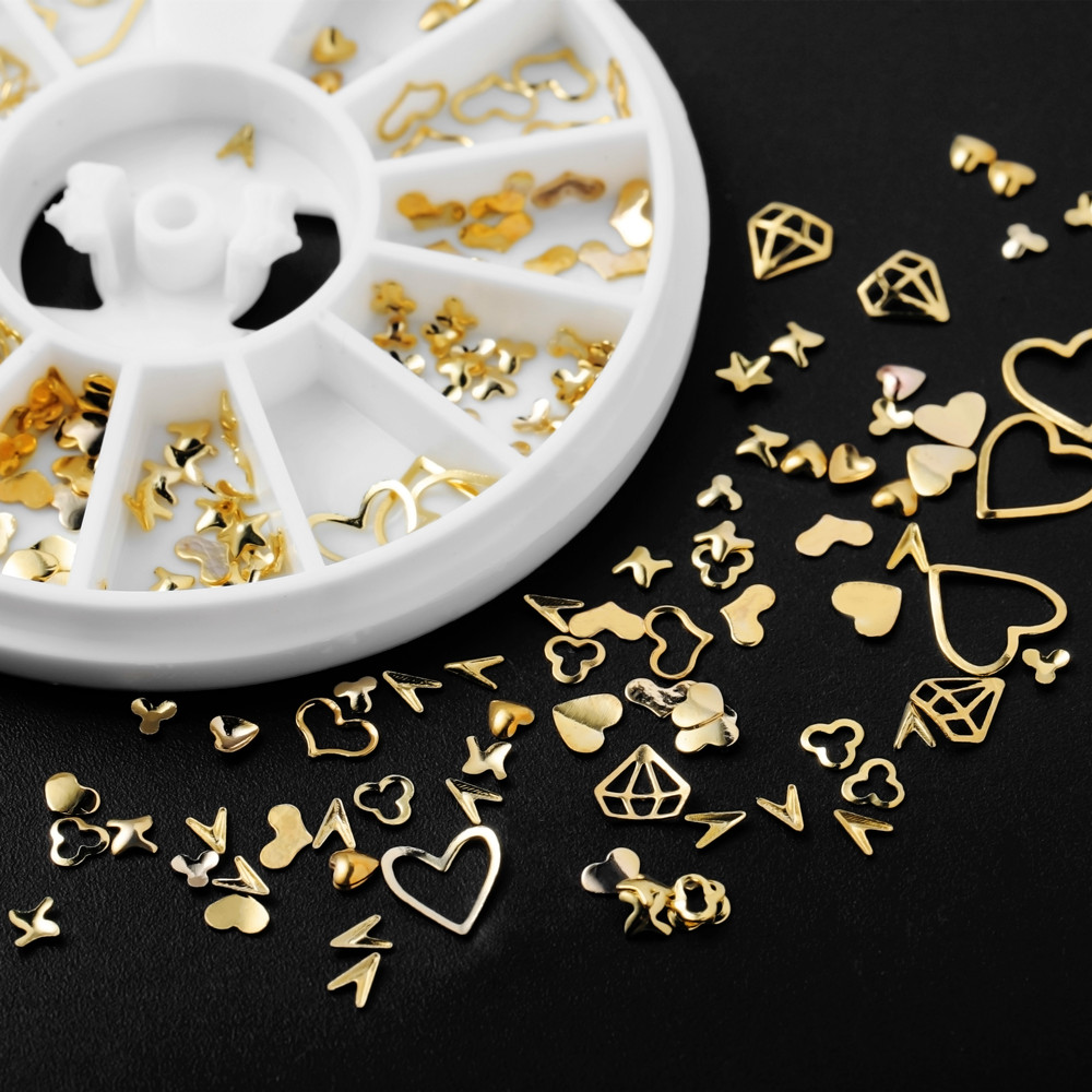 Jewelry Making Uv Resin Kit - 1Box Gold Nail Art Glitter Metal