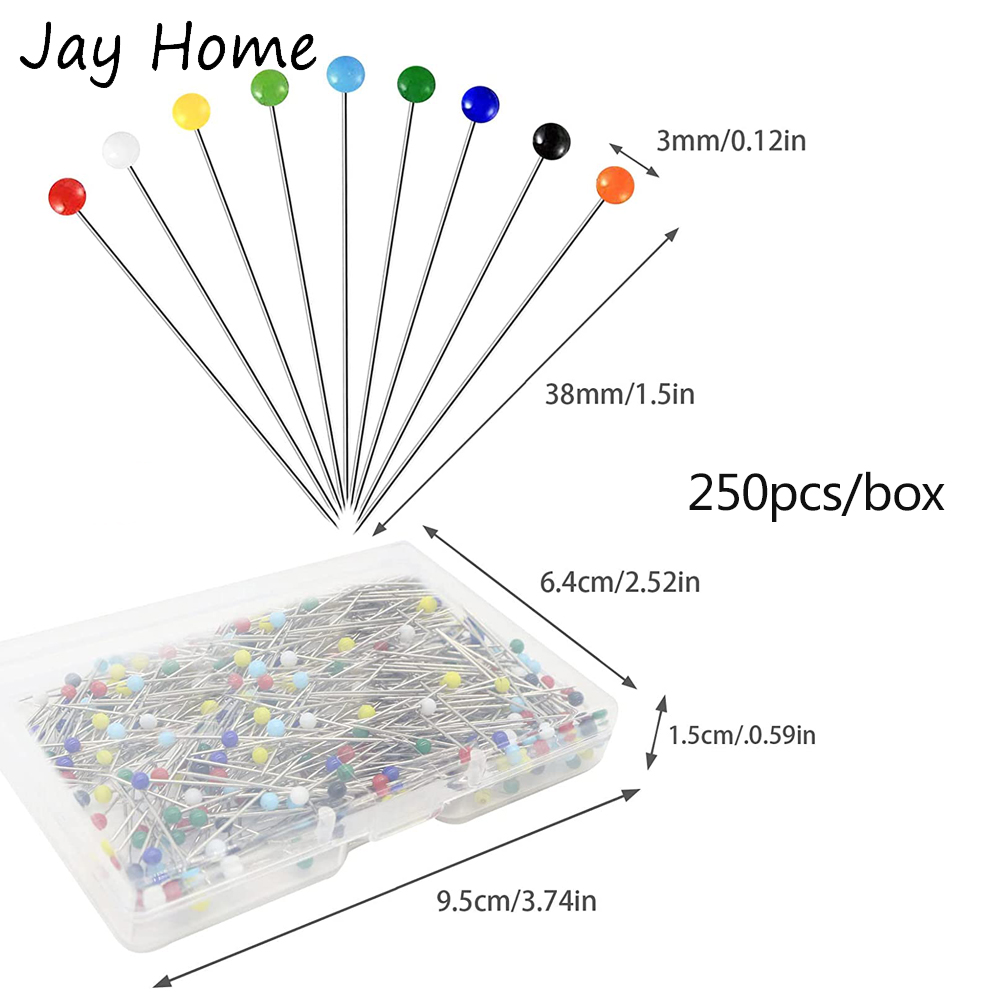250PCS Sewing Pins Multicolor  - Jewelry Making Head Pins review and price