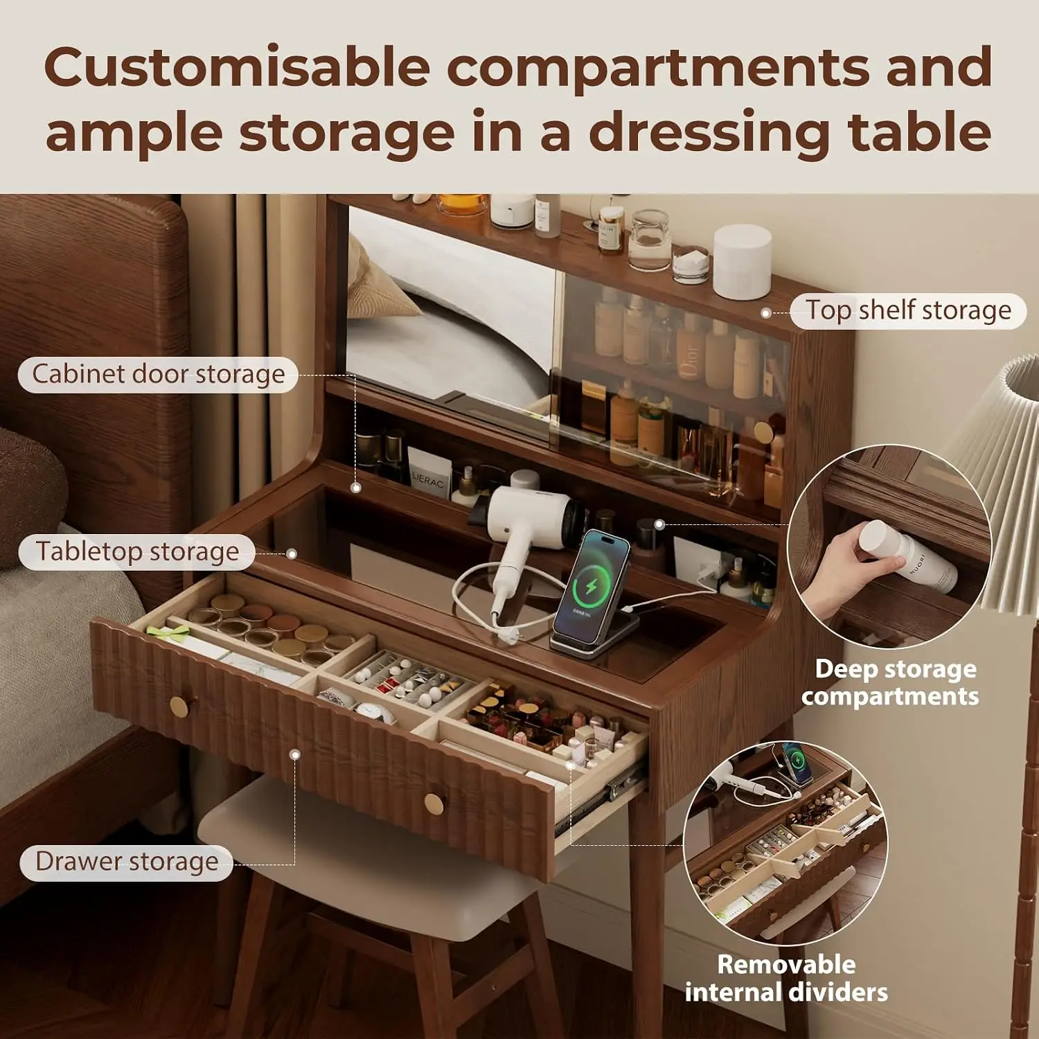 Vanity Desk with Power Outlet  - Jewelry Making Table review and price