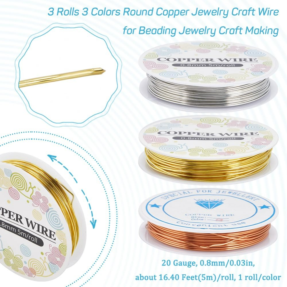 12.8M Copper Jewelry Wire 0.8m - Jewelry Making Beginners review and price