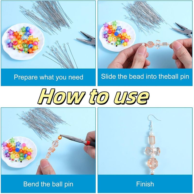 A01F-Hot 300 Pcs 1.6 Inch 304  - Jewelry Making Head Pins review and price