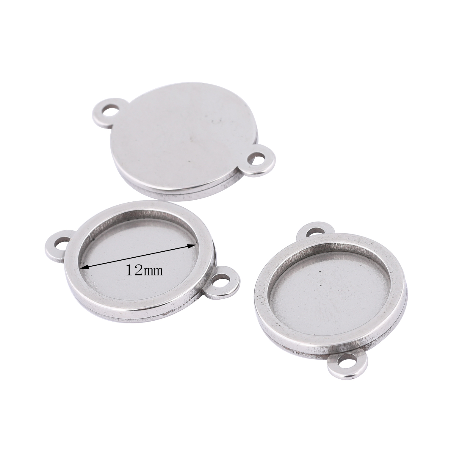 10pcs Stainless Steel 12mm Cab - Jewelry Making Tray review and price