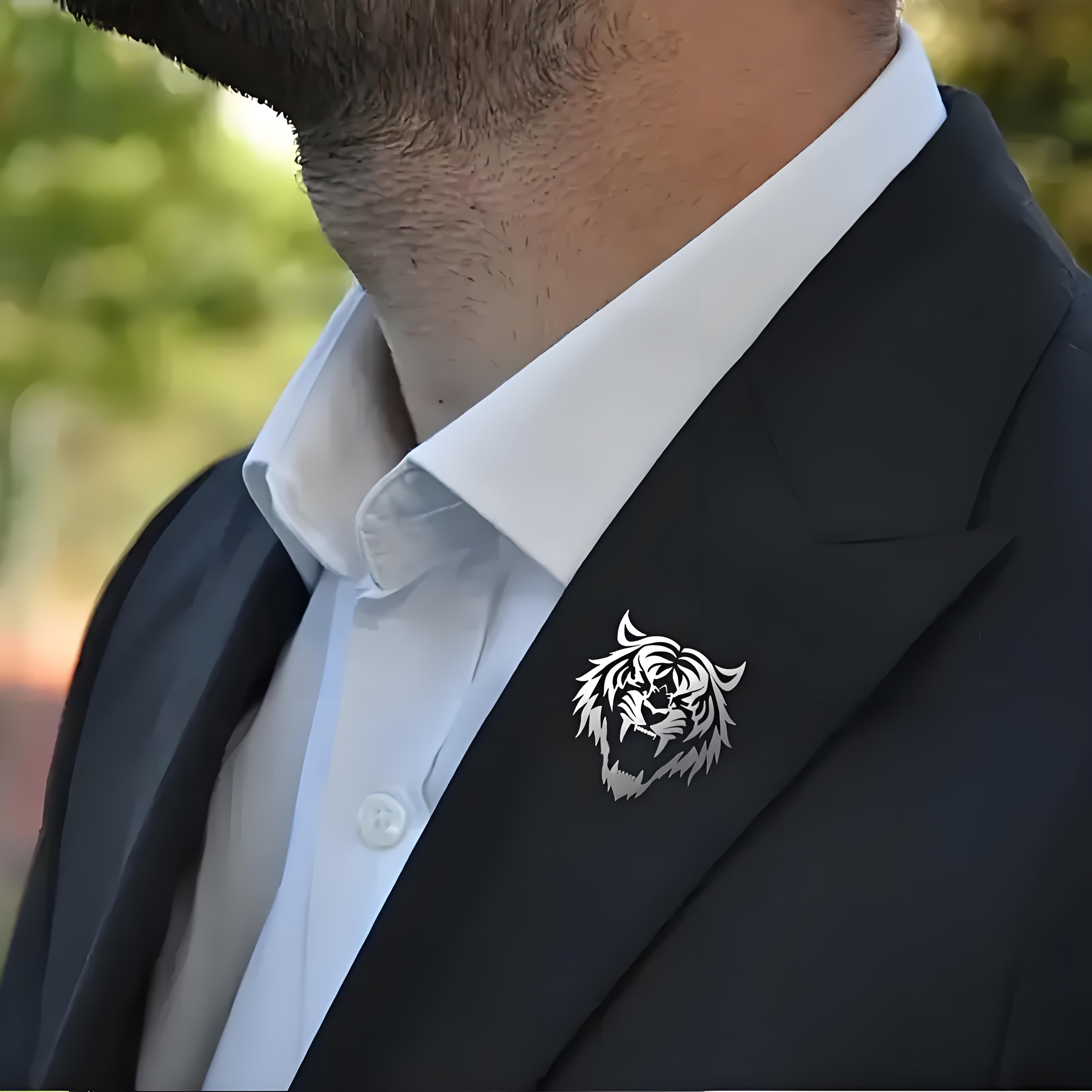 Men's Stainless Steel Tiger He - Jewelry Making Head Pins review and price