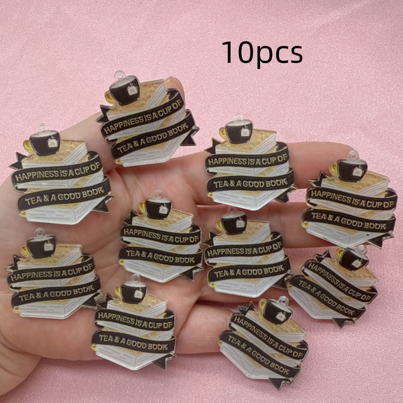 10pcs acrylic book coffee quot - Jewelry Making Quotes review and price