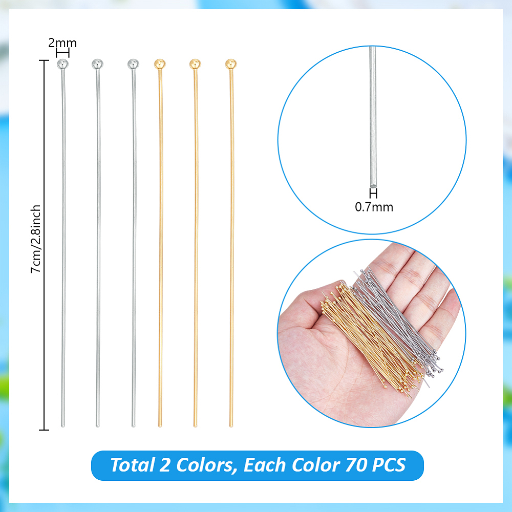 140pcs 2.7 inch(70mm) 304 Stai - Jewelry Making Head Pins review and price