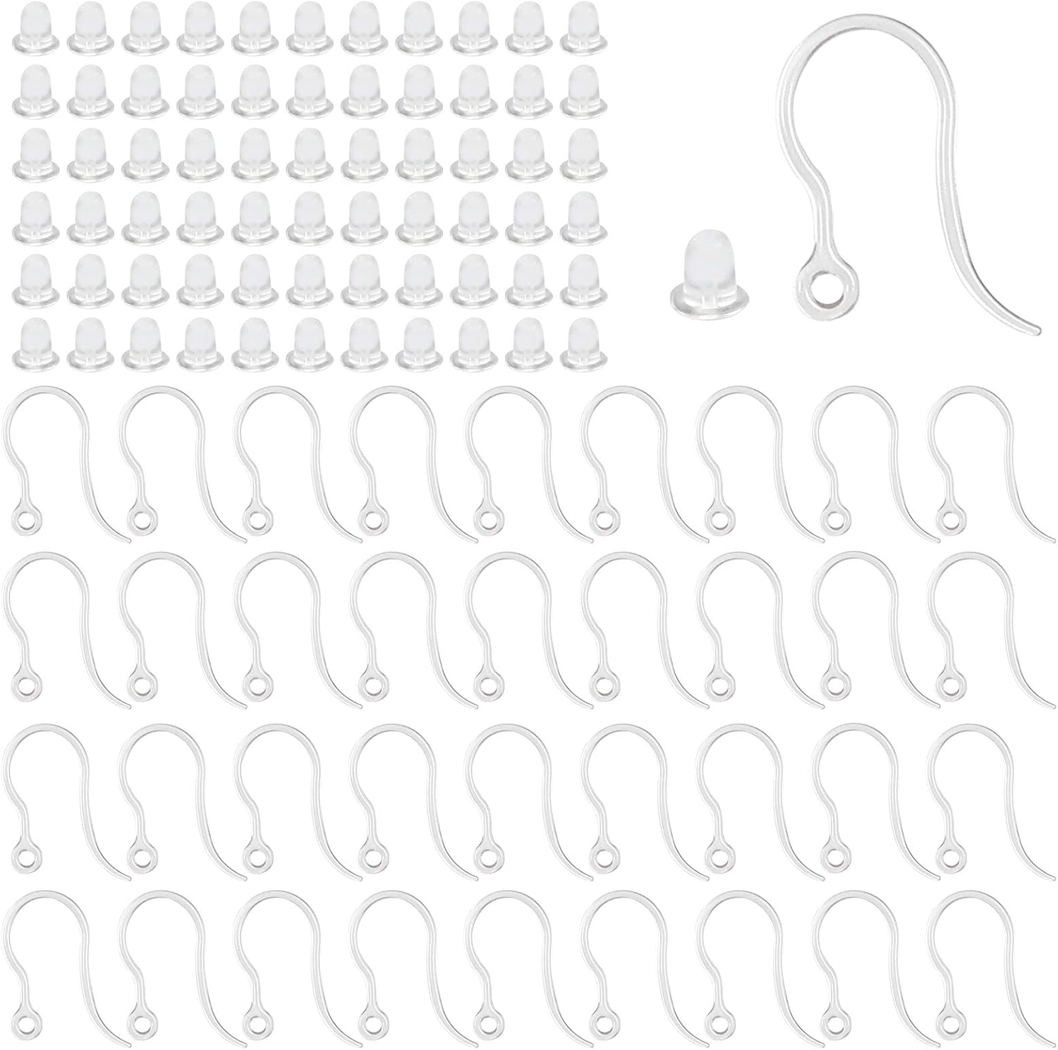 40pcs Clear Plastic Earring Ho - Jewelry Making Kit For Adults review and price